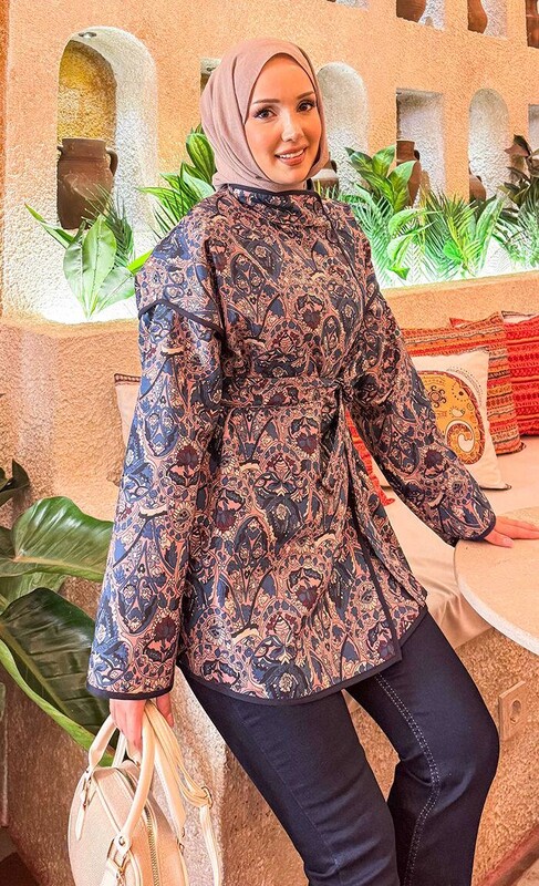 modapr - 21186-9L-1 جاكيت - بيج ازرق