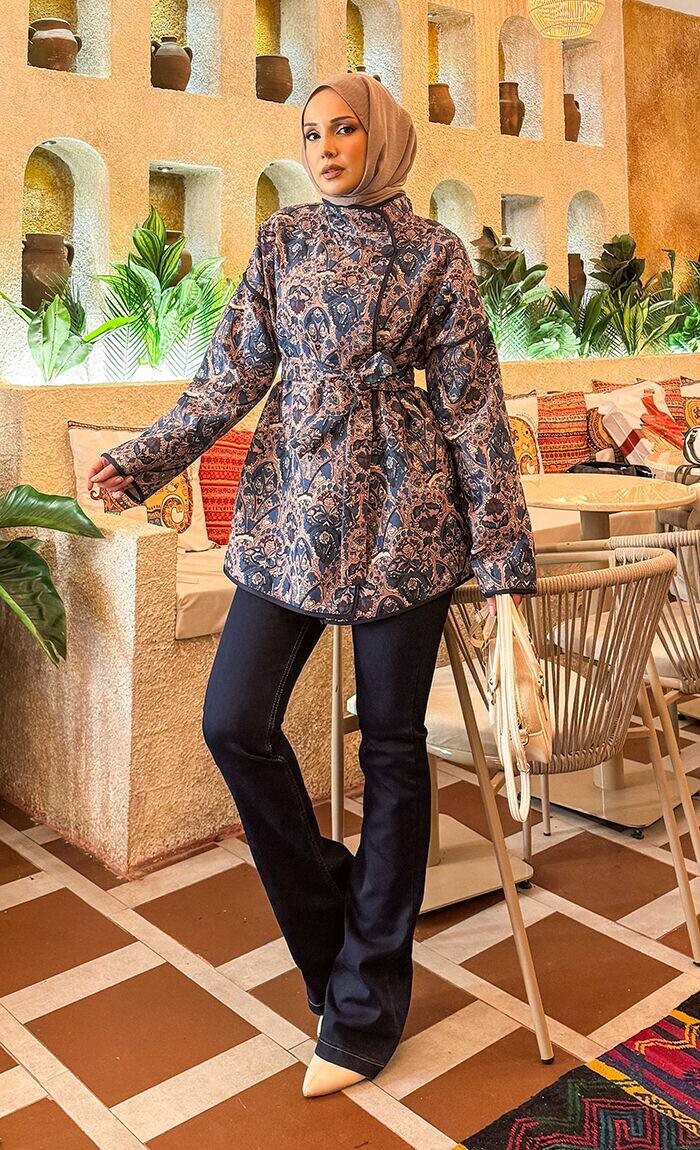 21186-9L-1 جاكيت - بيج ازرق - Thumbnail