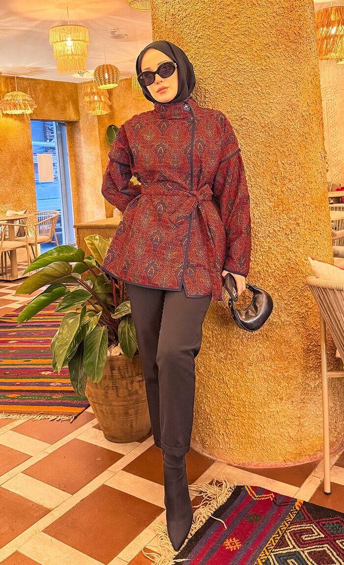 21186-9L-2 جاكيت - احمر نيلي - Thumbnail