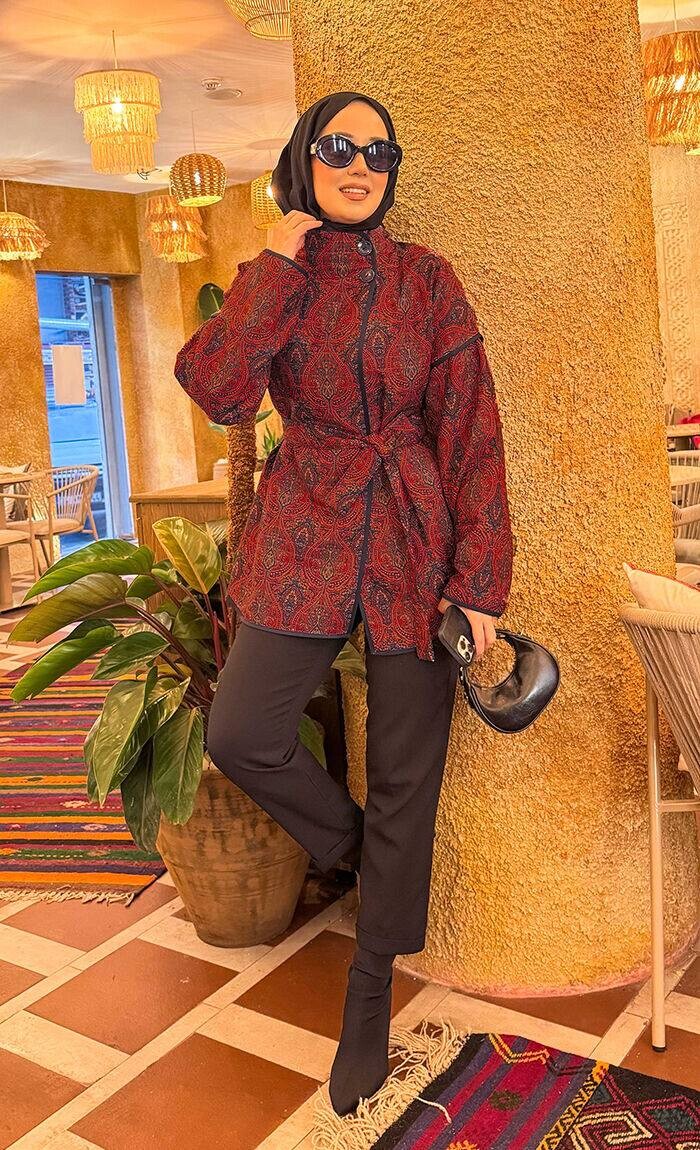 21186-9L-2 جاكيت - احمر نيلي - Thumbnail