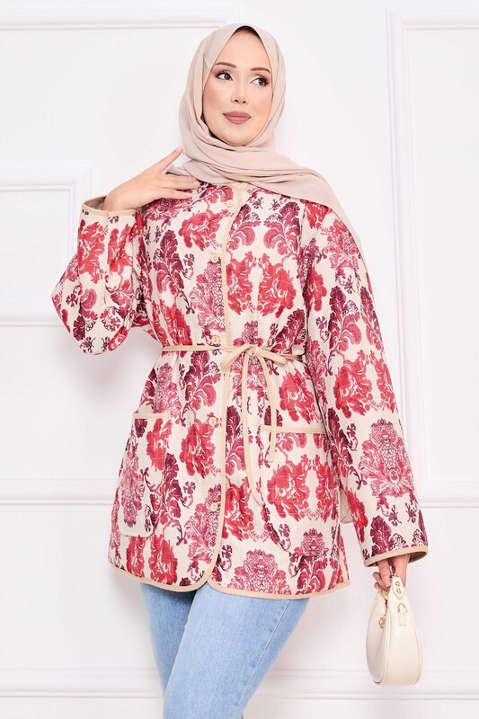 modapr - 21197-21L-4 جاكيت - احمر بيج (1)