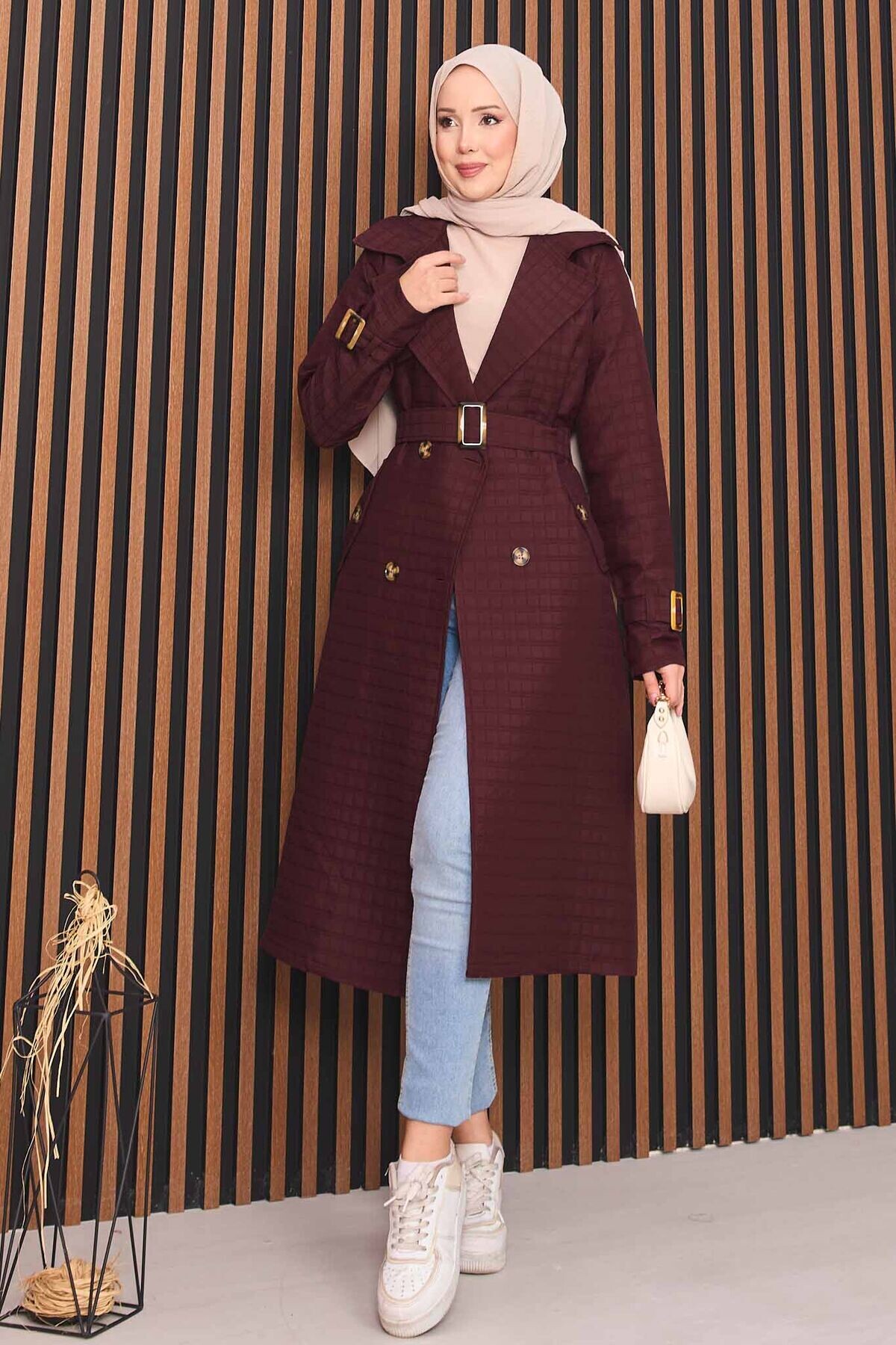 21216-53G-3 ترانش كوت -ماروني - Thumbnail