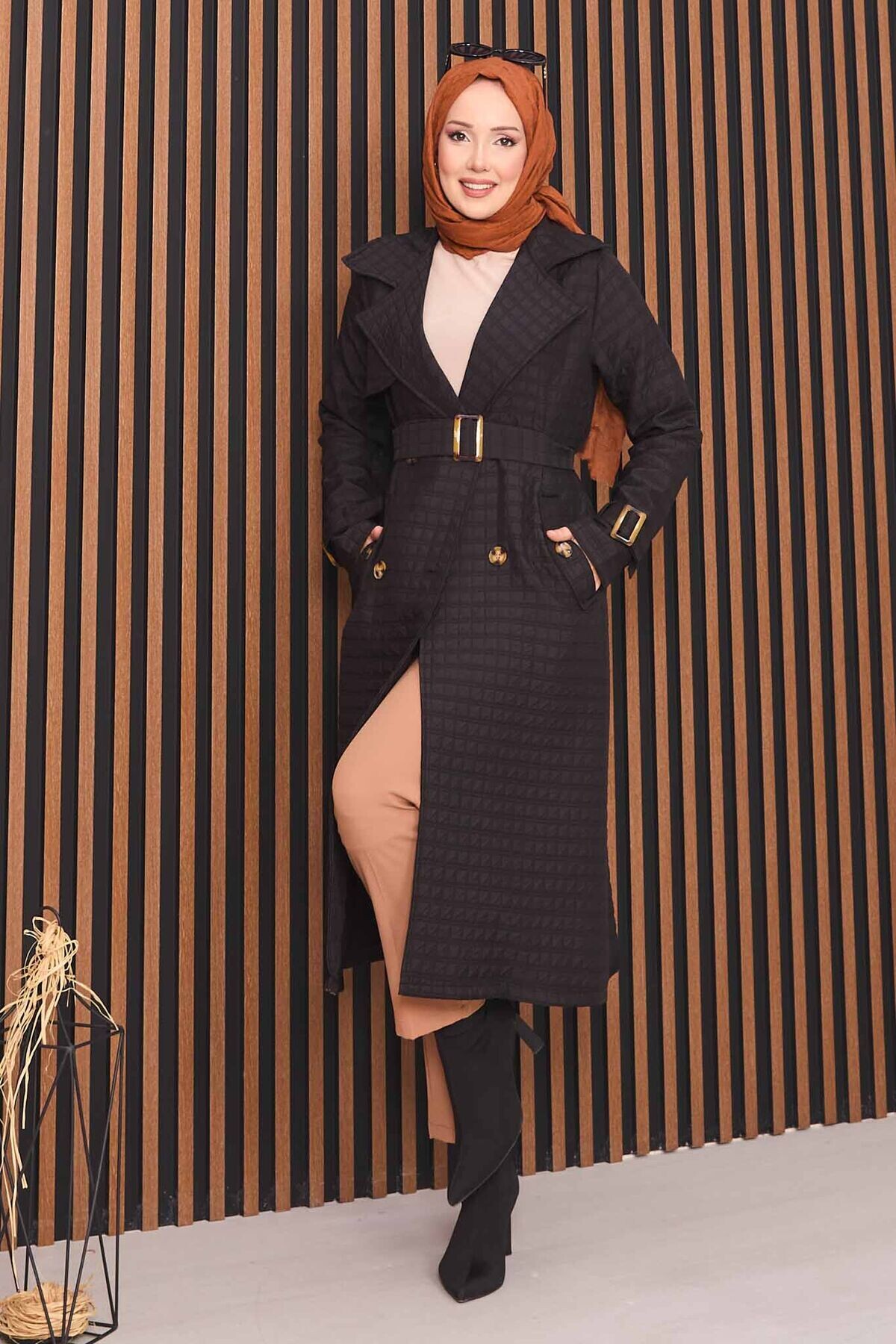 21216-53G-1 ترانش كوت - اسود - Thumbnail