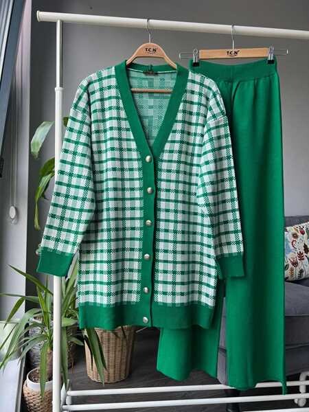 TC - 22011-33V-5-طقم تريكو كاروهات الوان