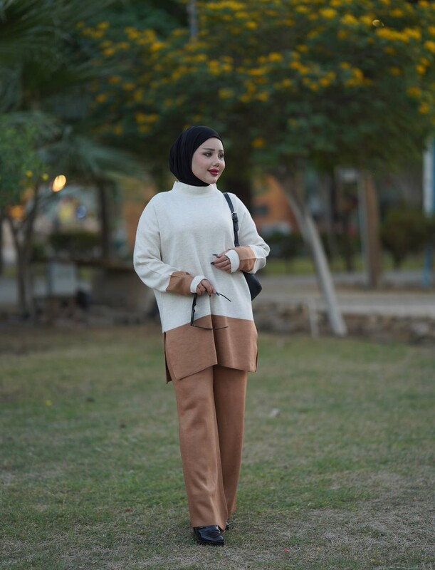 BENG - 23001-26Y-5 طقم لونين - اوف وايت بيج