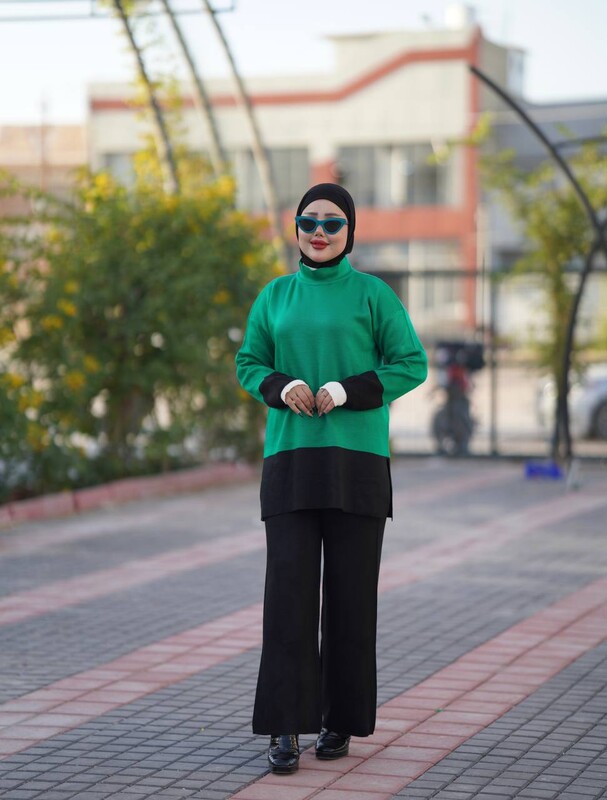 BENG - 23001-26Y-4 طقم لونين - اخضر اسود (1)