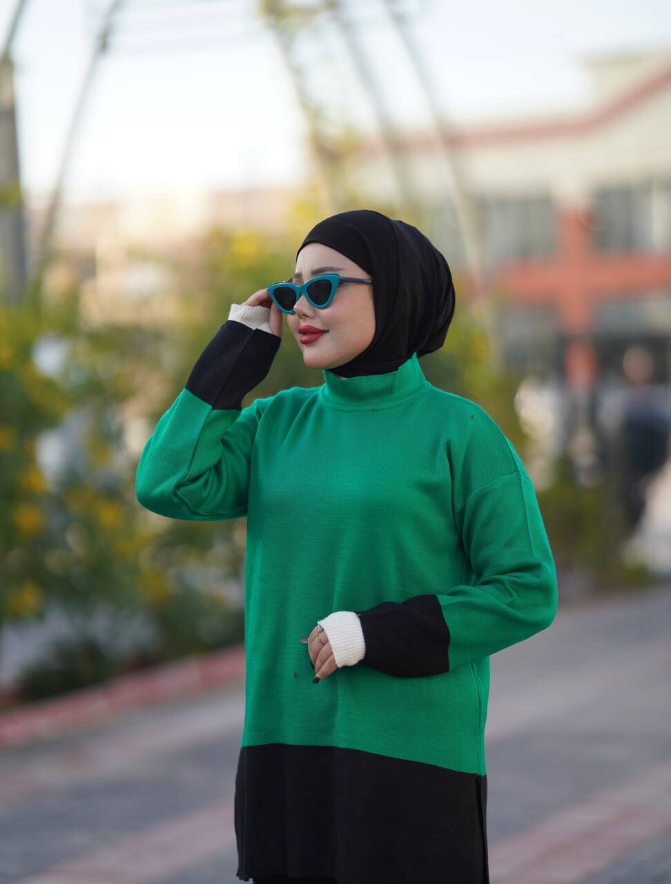 23001-26Y-4 طقم لونين - اخضر اسود - Thumbnail