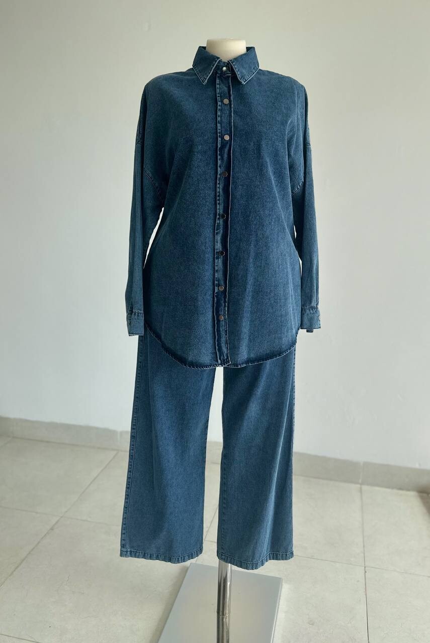 FOR YOU MODA - 2324-9O-1 طقم قطعتين - جينز