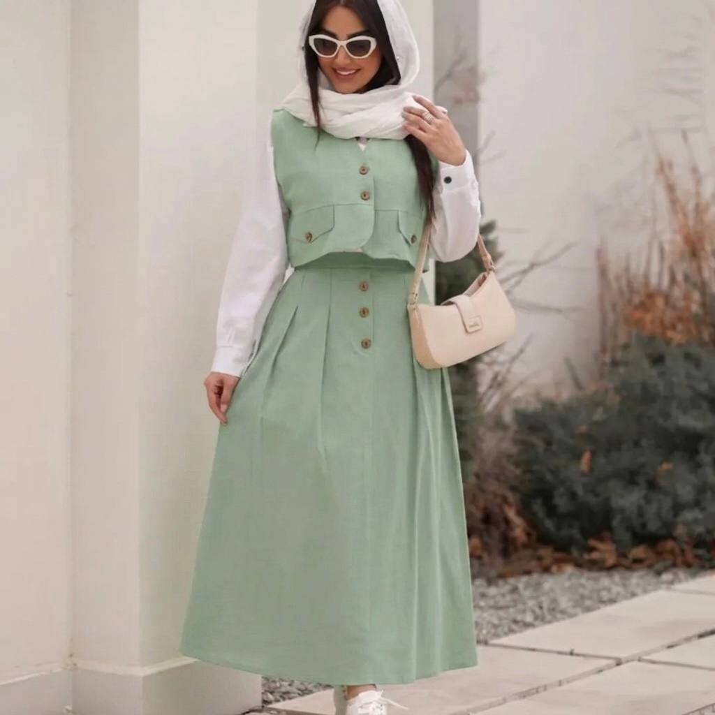 FOR YOU MODA - 2569-23L-6 سوت يلك -اخضر فاتح