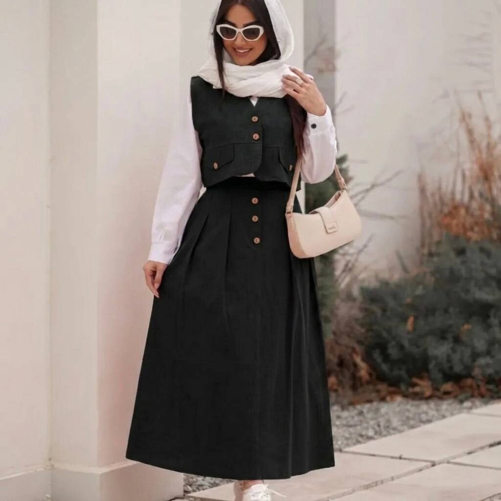 FOR YOU MODA - 2569-23L-1 سوت يلك -اسود