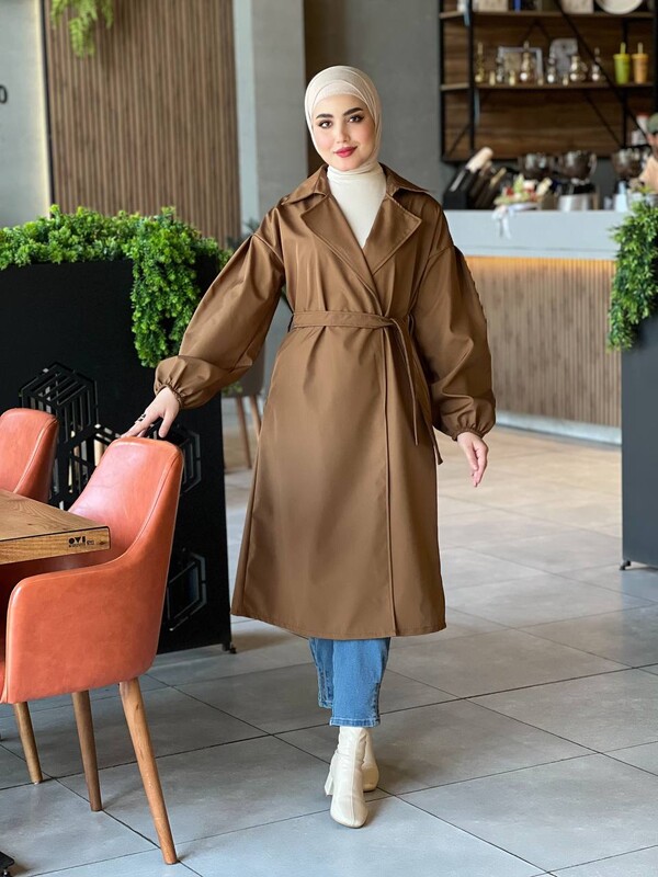 FOR YOU MODA - 3017-6R-4 ترانشكوت سادة ردن بالون - جوزي (1)