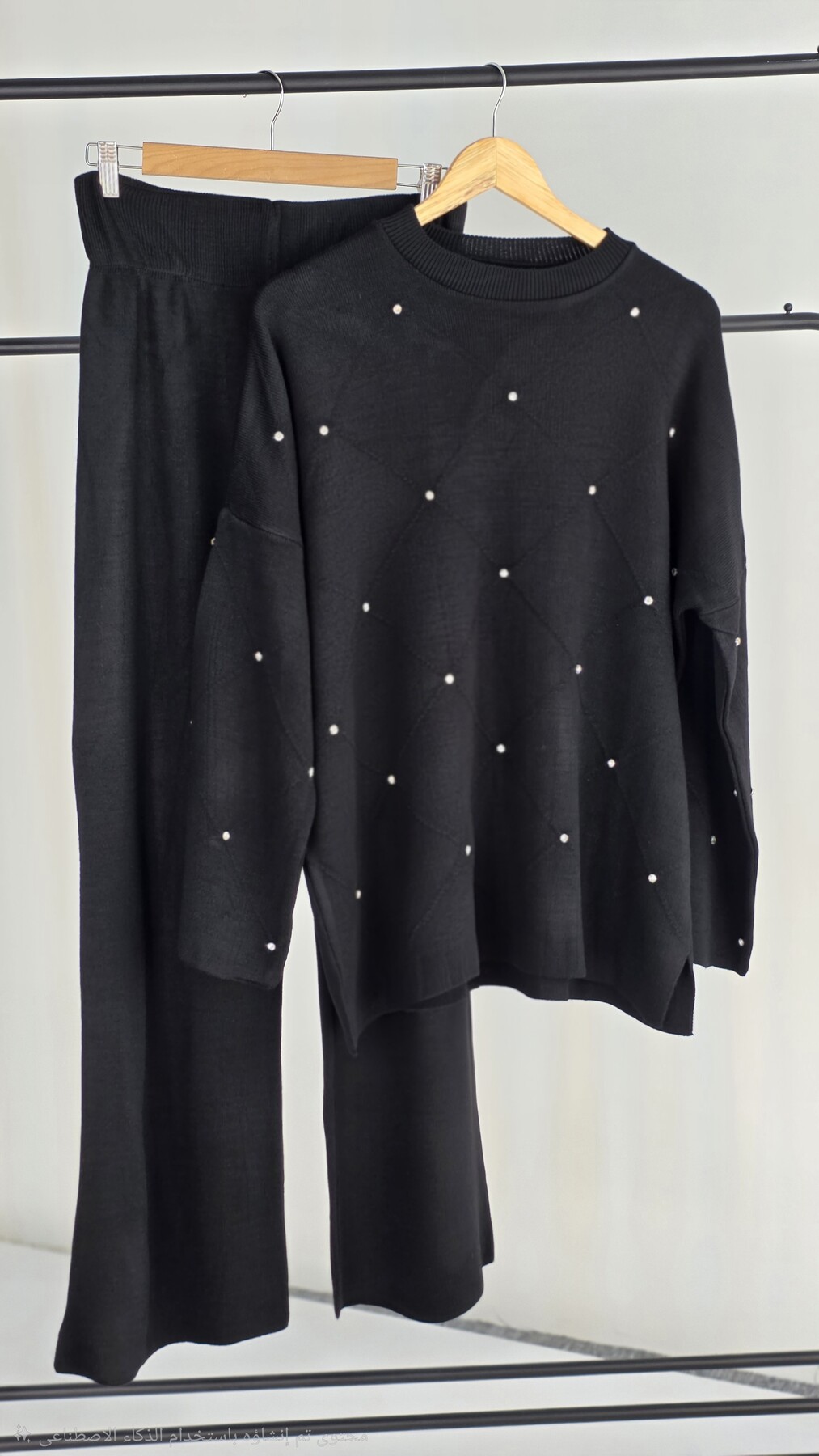 FOR YOU MODA - 3210-57F-1سوت تريكو -اسود 