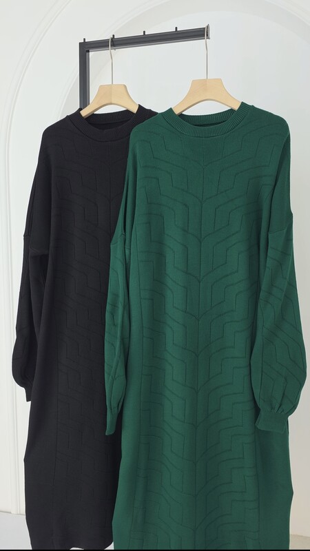 FOR YOU MODA - 3217-25M-2 فستان تريكو- اخضر 