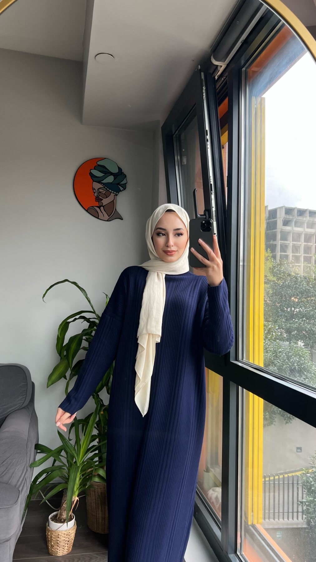 TC - 3257-9Z-3 فستان تريكو - نيلي (1)