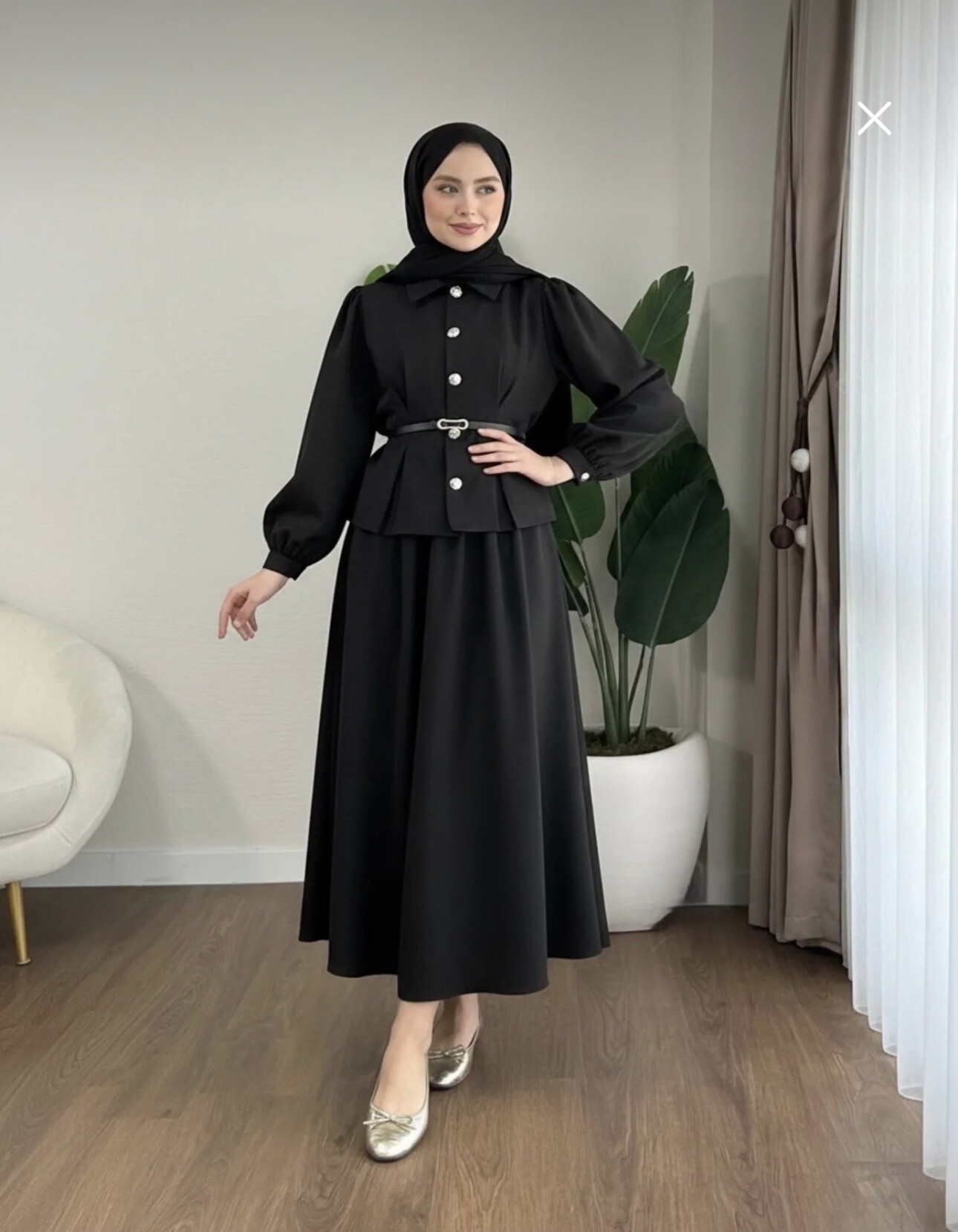 FOR YOU MODA - 3317-53G-سوت قطعتين تنوره -اسود 1