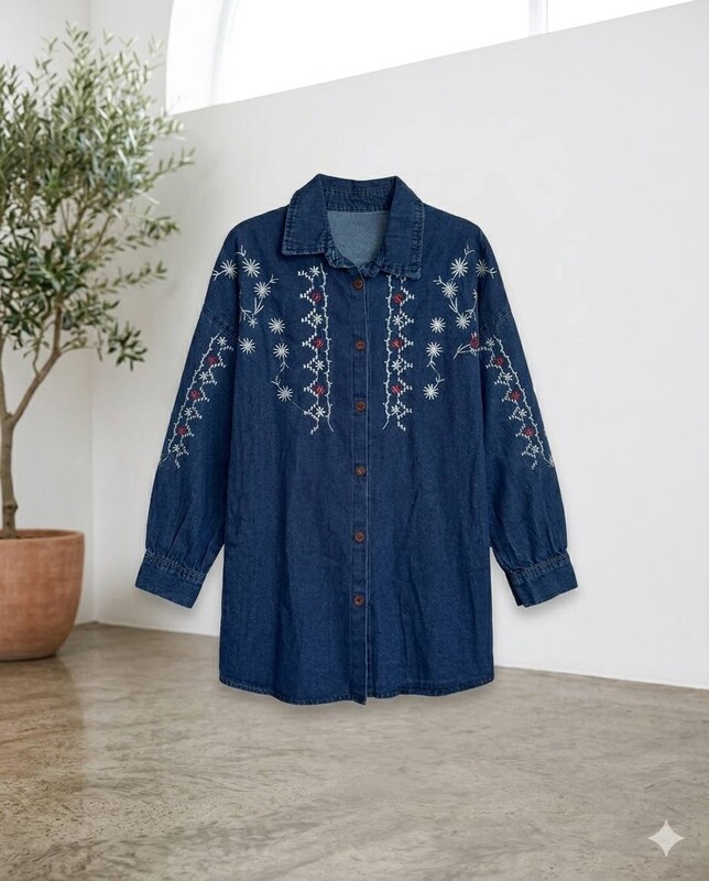 FOR YOU MODA - 3321-50O-2 قميص جينز -غامق 