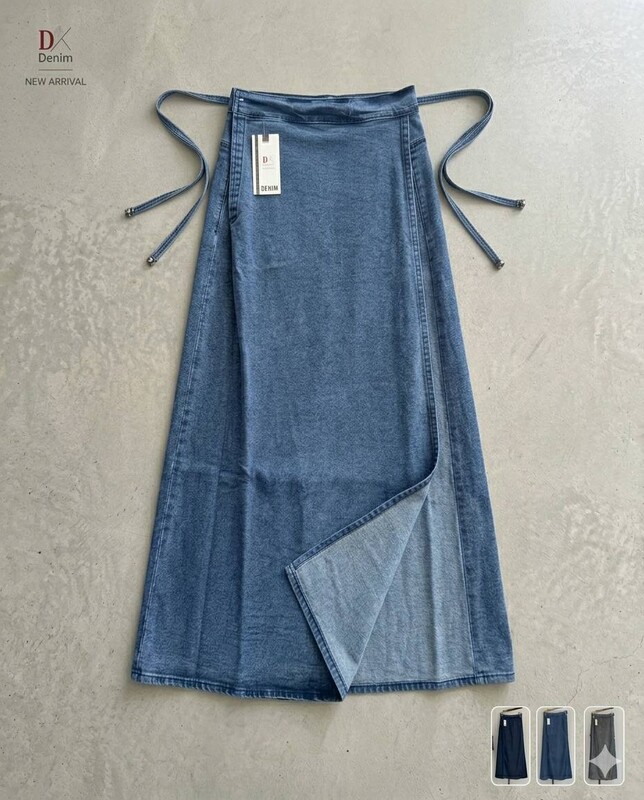 FOR YOU MODA - 3322-18G-1 تنورة جينز - فاتح