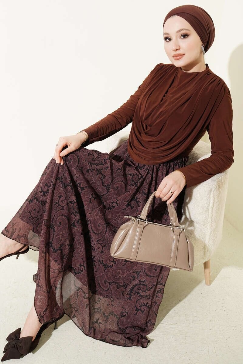 FOR YOU MODA - 3336-8I-2 سوت قطعيتن تنوره جوزي