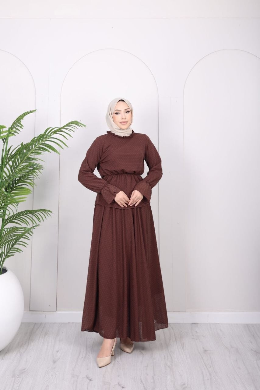 FOR YOU MODA - 364-25O-3 سوت تنوره -جوزي (1)