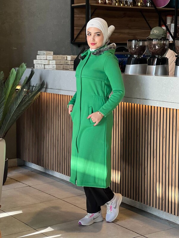 FOR YOU MODA - 3652-57S-5 كوت - اخضر (1)