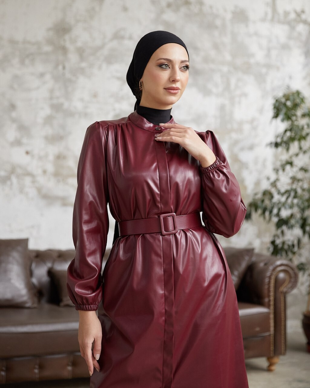 UMS - 3805-73Z-3 كوت جلد ماروني (1)