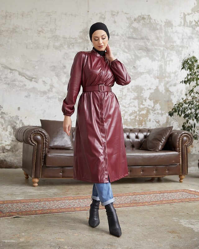 UMS - 3805-73Z-3 كوت جلد ماروني