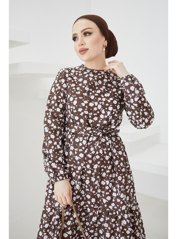 BENG - 3816-52M-8 فستان ورد ناعم - جوزي