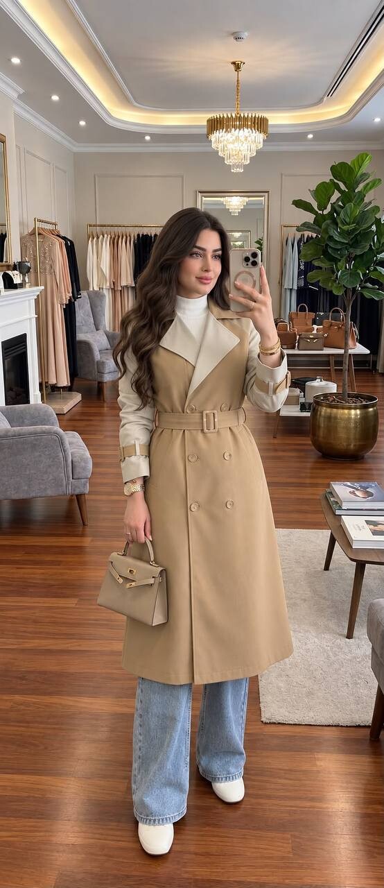 FOR YOU MODA - 4406-5H-2 كوت لونين - جوزي بيج