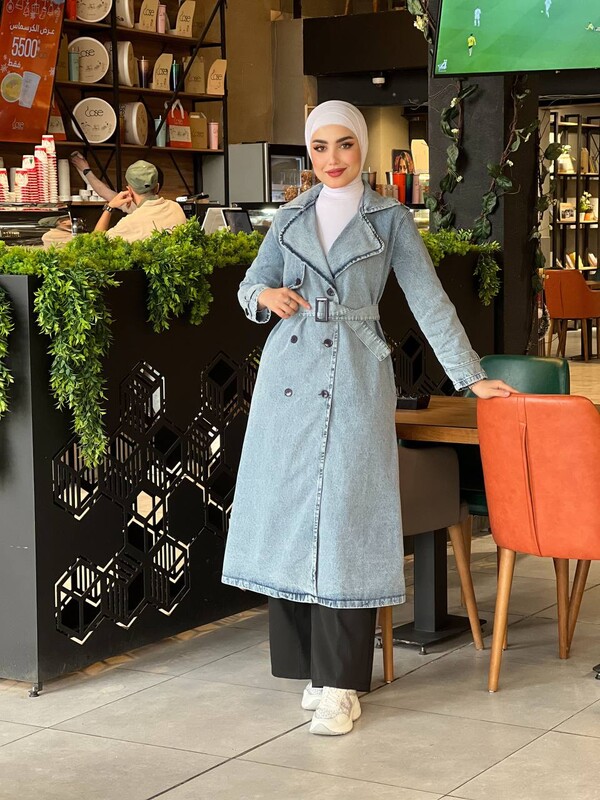 FOR YOU MODA - 4409-61Q-3 ترانش كوت - جينز 