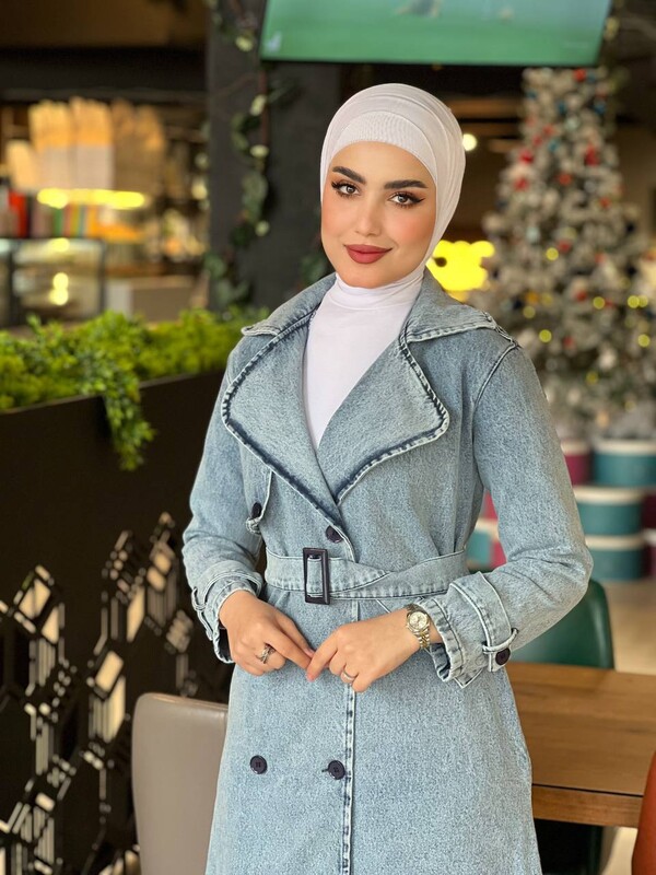 FOR YOU MODA - 4409-61Q-3 ترانش كوت - جينز (1)