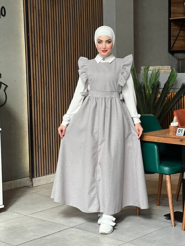 FOR YOU MODA - 44096-73X-2-صدرية جوخ لون رصاصي