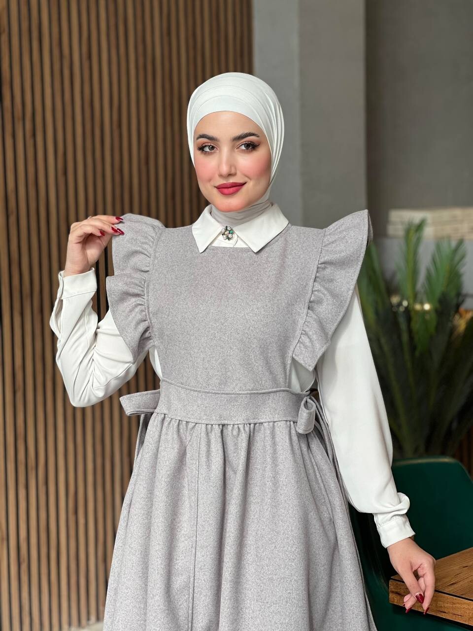 44096-73X-2-صدرية جوخ لون رصاصي - Thumbnail