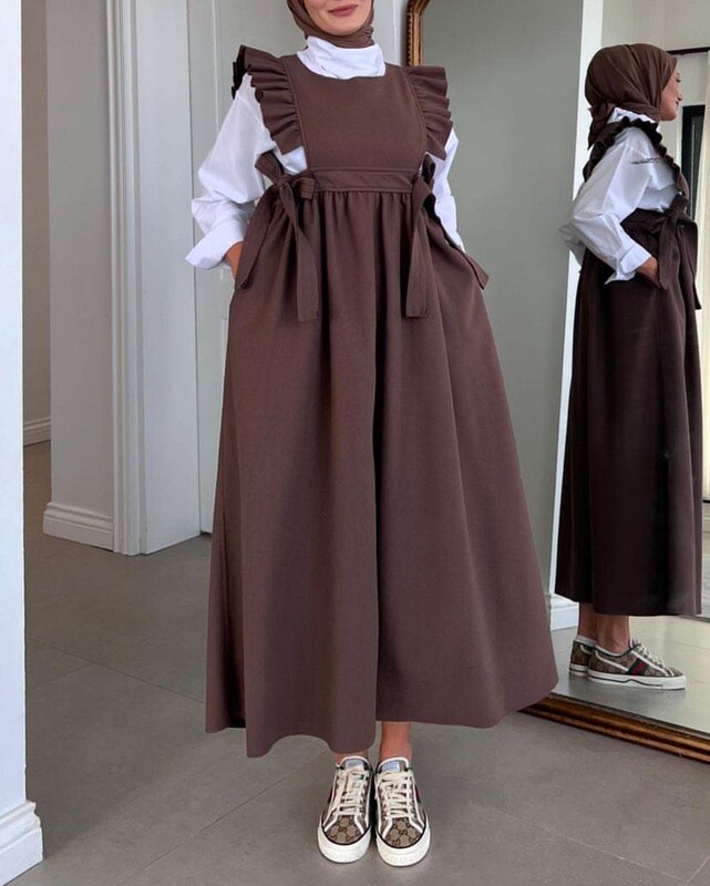 FOR YOU MODA - 44096-73X-5 صدرية جوخ لون- جوزي طوخ 