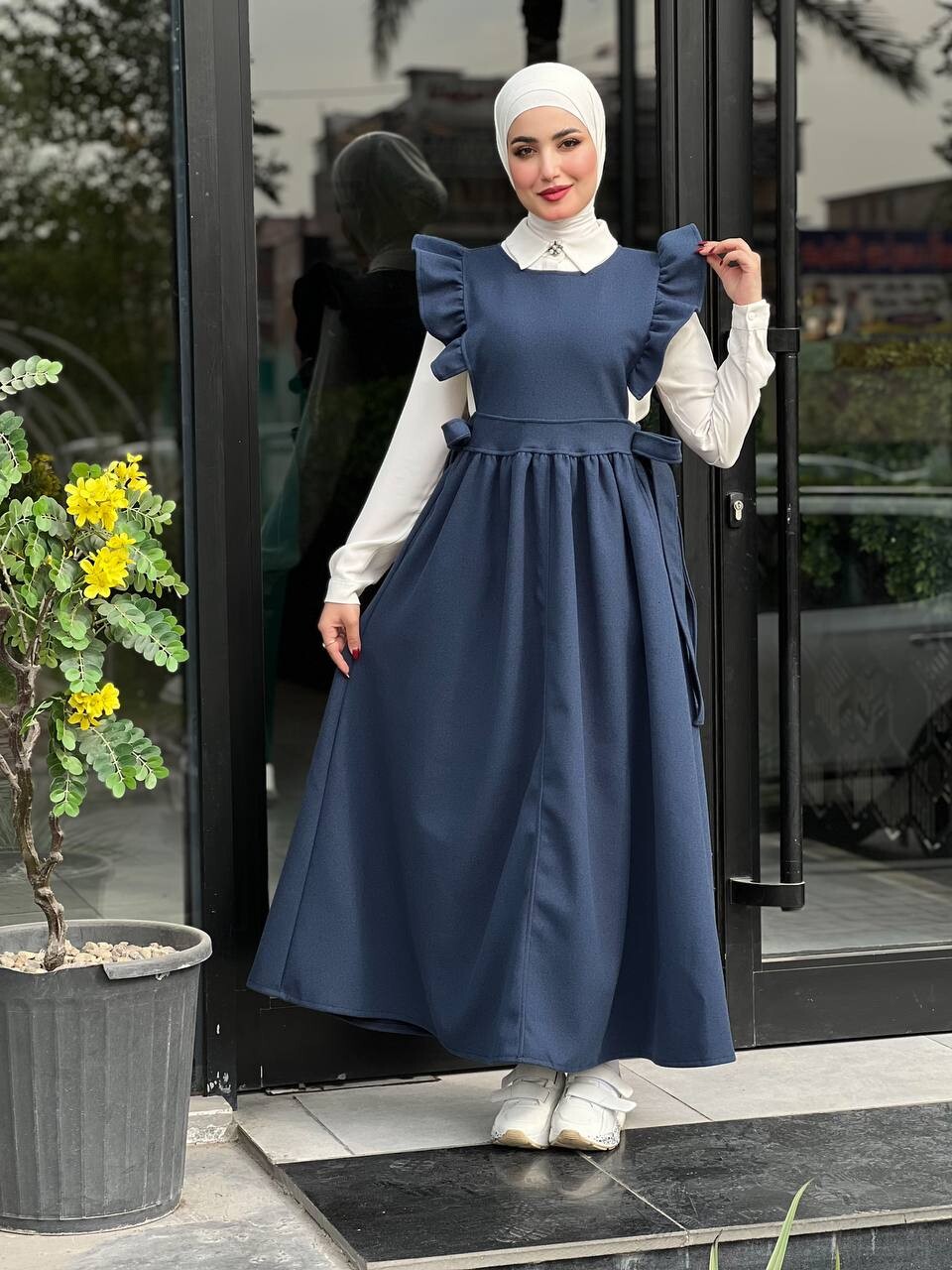 FOR YOU MODA - 44096-73X-4- صدرية جوخ لون نيلي