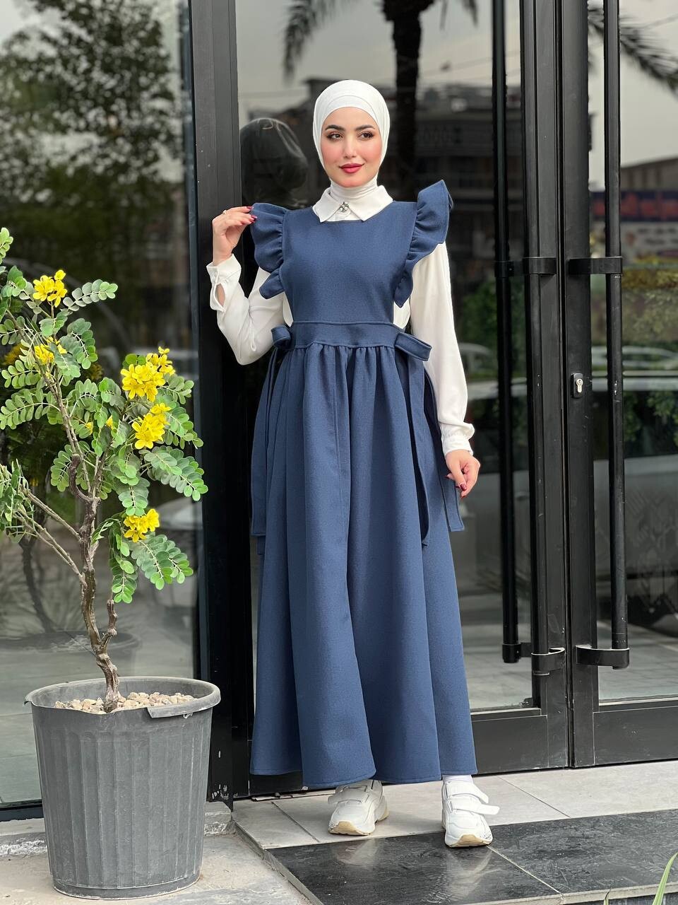 FOR YOU MODA - 44096-73X-4- صدرية جوخ لون نيلي (1)