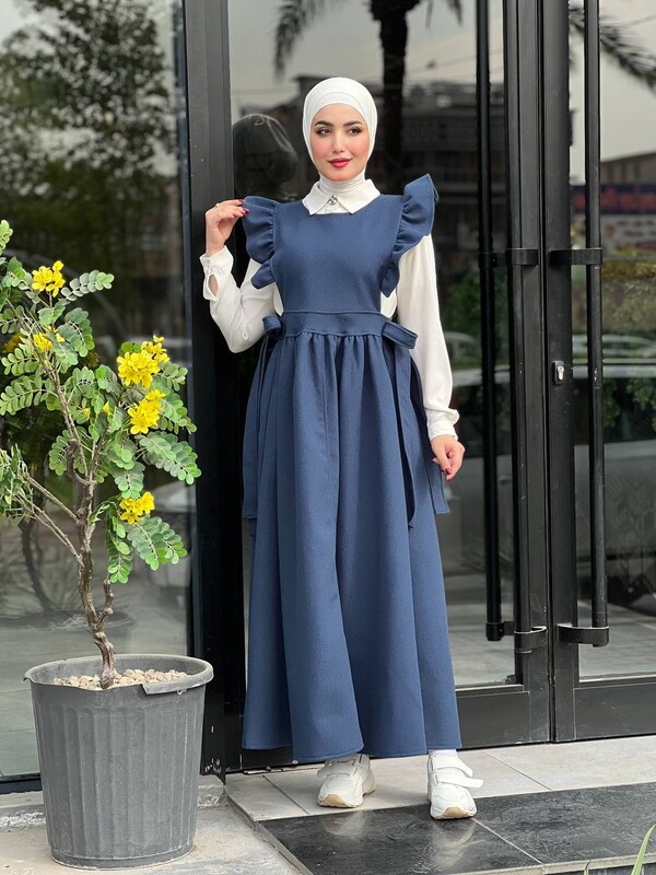 FOR YOU MODA - 44096-73X-4- صدرية جوخ لون نيلي (1)