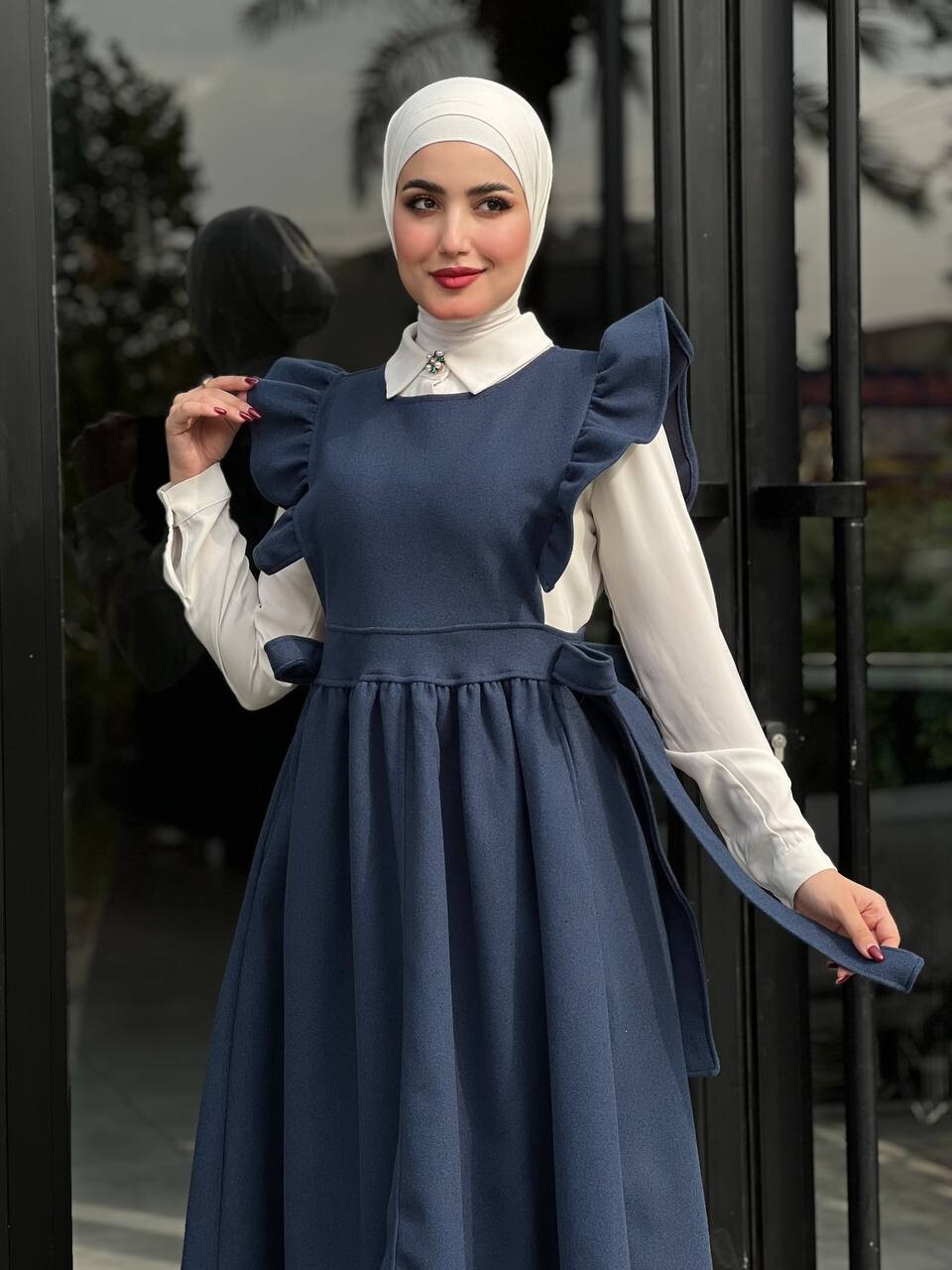 44096-73X-4- صدرية جوخ لون نيلي - Thumbnail