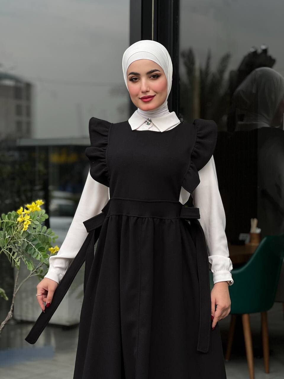 44096-73X-1-صدرية جوخ لون اسود - Thumbnail