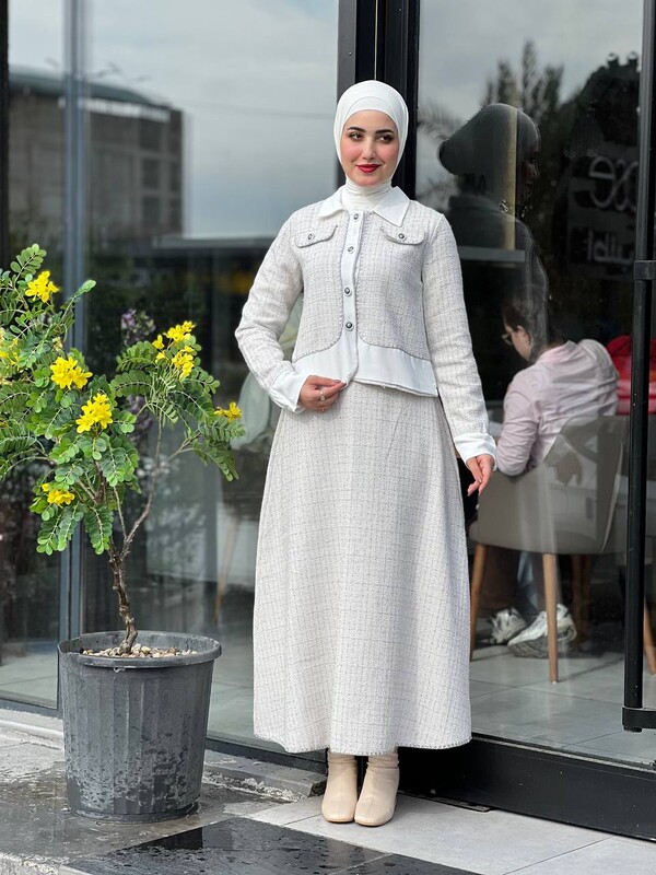 FOR YOU MODA - 44106-49P-2-طقم شانيل ابيض (1)