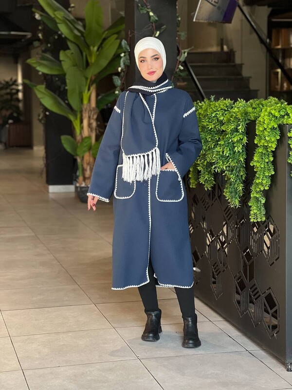 FOR YOU MODA - 44117-60H-4-جاكيت طويل لون نيلي (1)