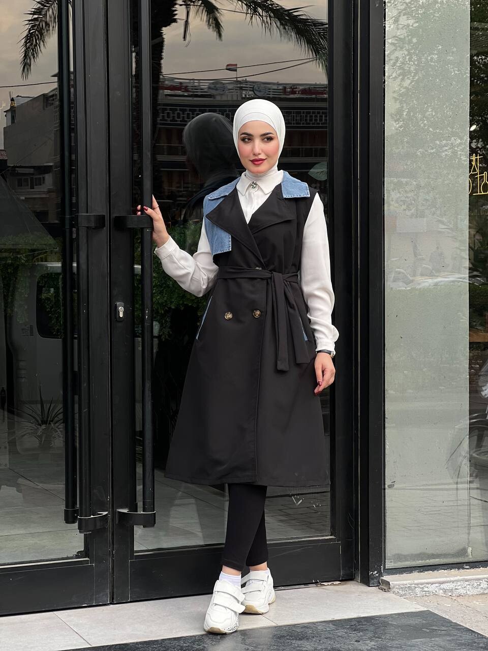 FOR YOU MODA - 44119-93X-1-ترانش كوت يلك اسود