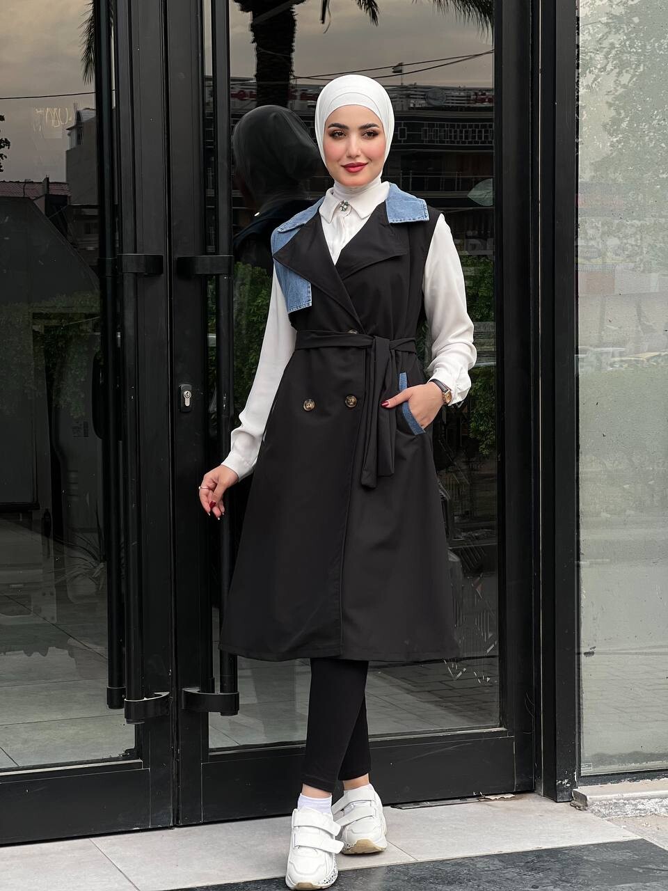 FOR YOU MODA - 44119-93X-1-ترانش كوت يلك اسود (1)