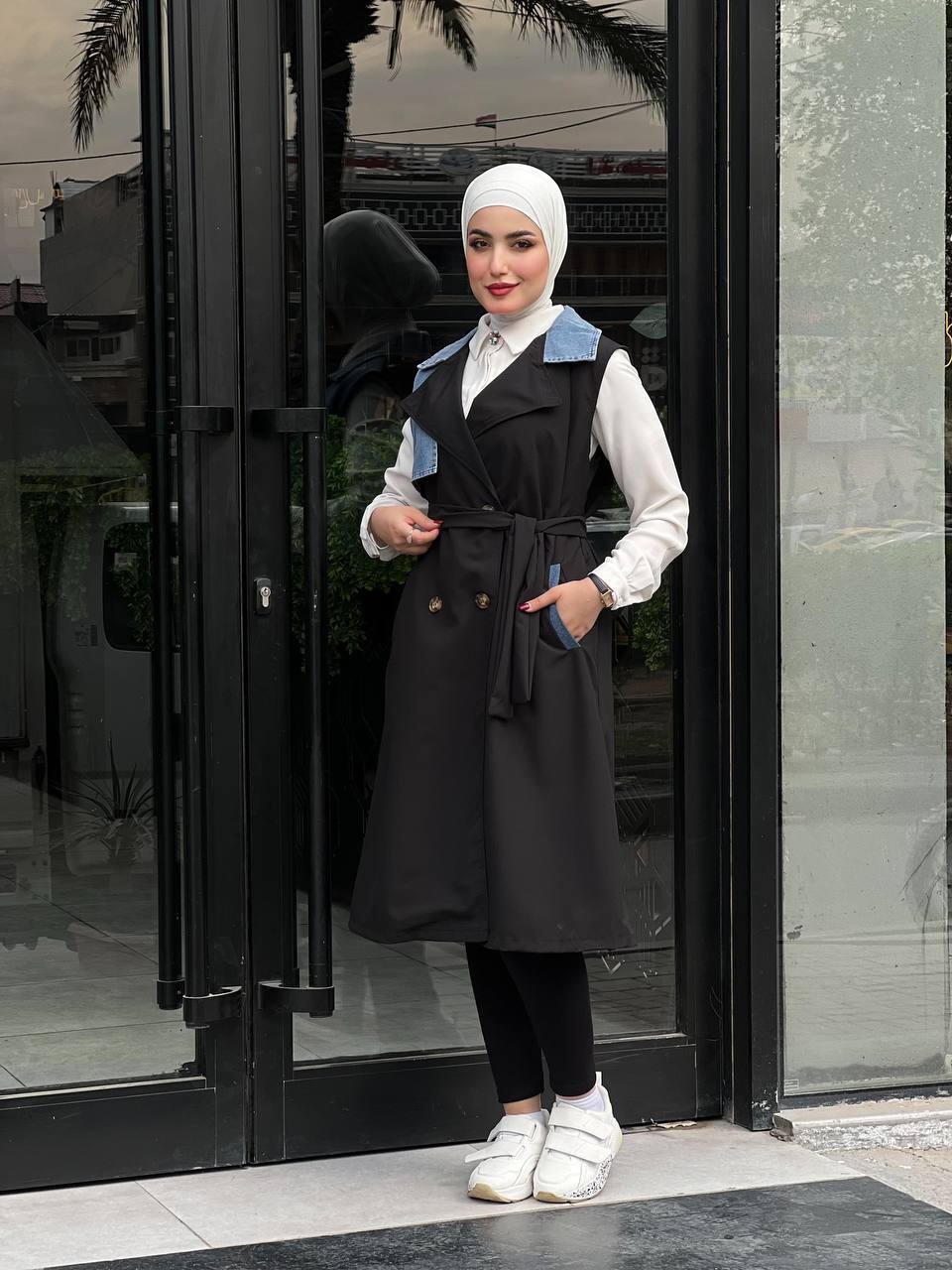 44119-93X-1-ترانش كوت يلك اسود - Thumbnail