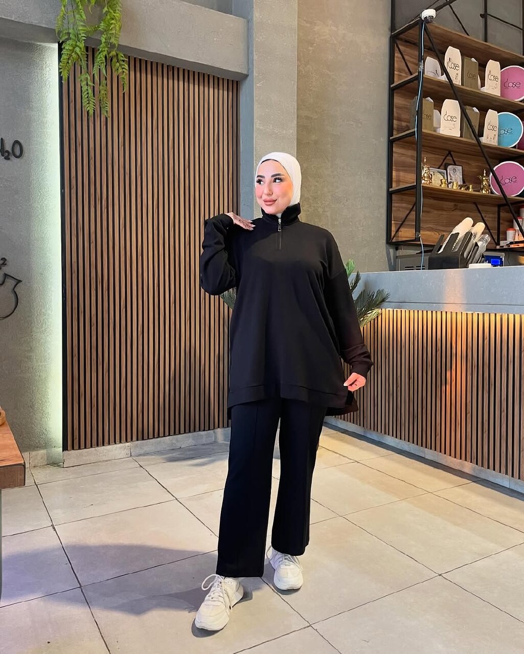 FOR YOU MODA - 44133-25Y-1 سوت قطعتين- اسود  FOR YOU MODA - 44133-25Y-1 سوت قطعتين- اسود