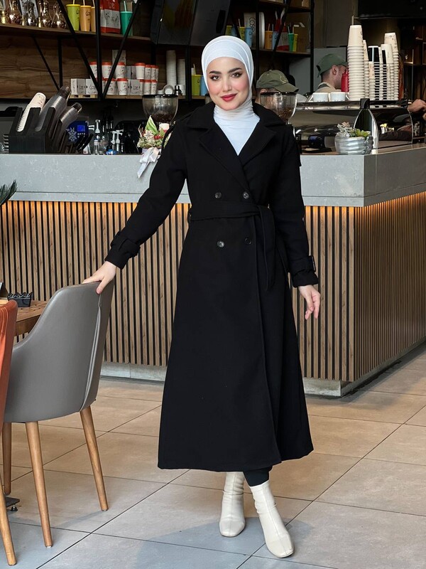 FOR YOU MODA - 44136-65T- 3 كوت جوخ - اسود 