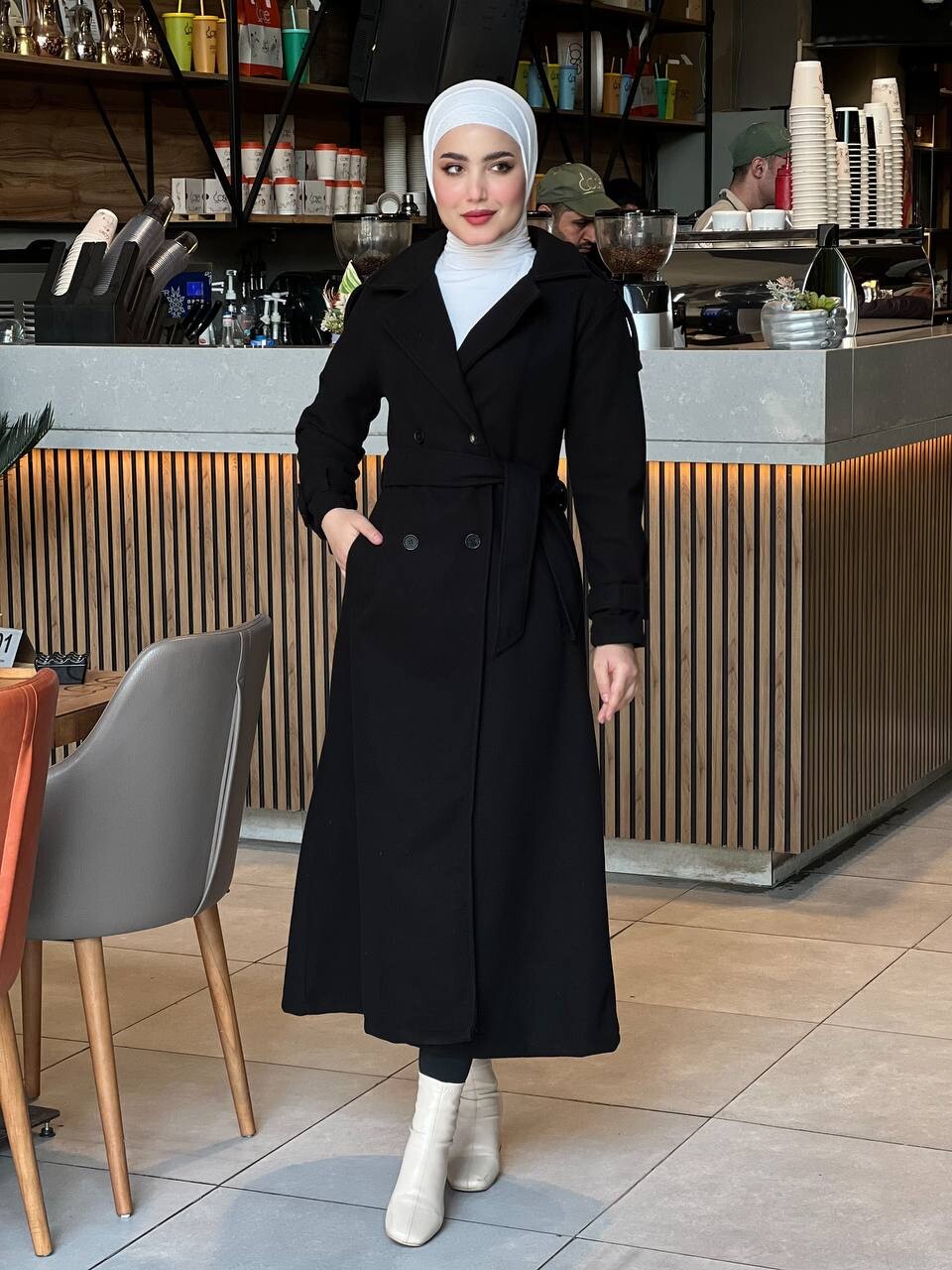 44136-65T- 3 كوت جوخ - اسود - Thumbnail