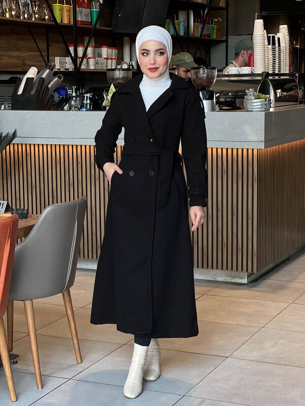 FOR YOU MODA - 44136-65T- 3 كوت جوخ - اسود (1)