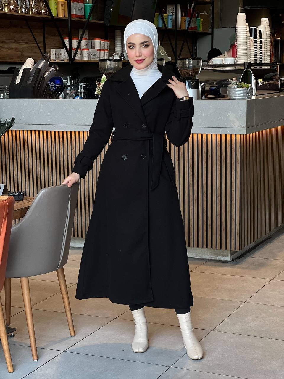 44136-65T- 3 كوت جوخ - اسود - Thumbnail