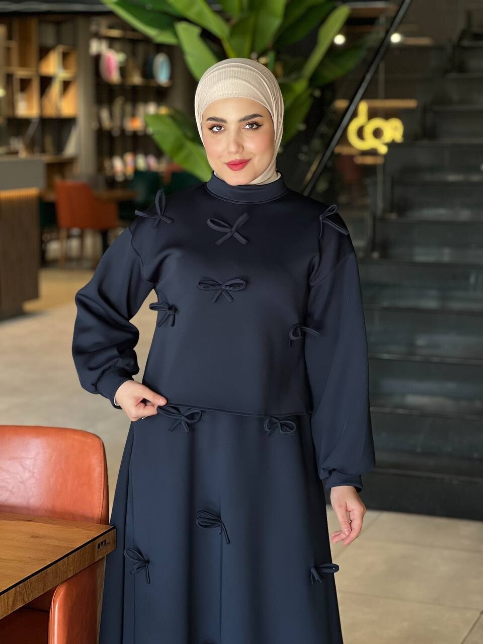 44137-53W- 4 سوت قطعتين- نيلي - Thumbnail