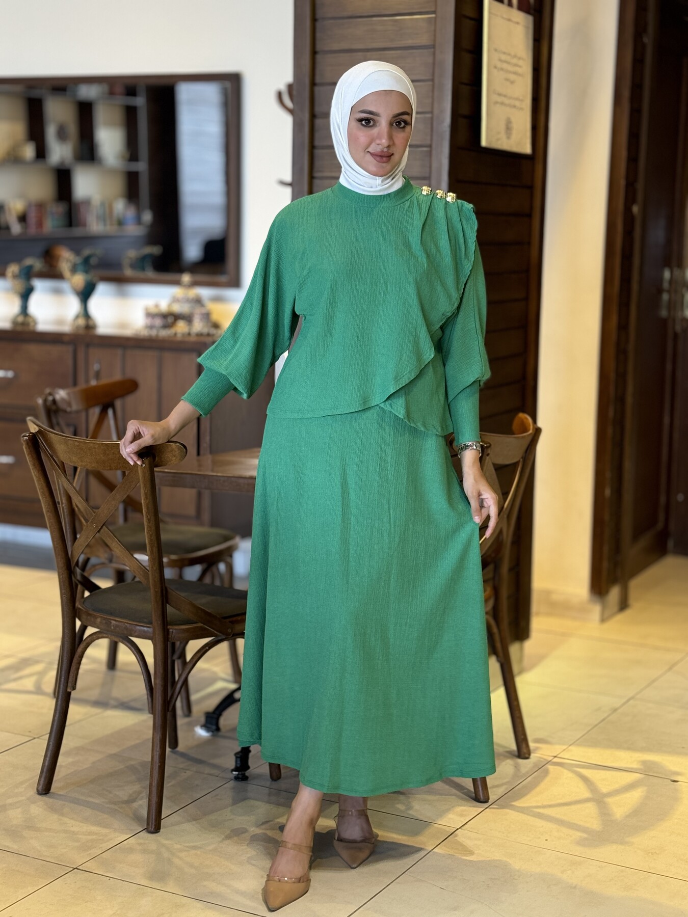 FOR YOU MODA - 44150-85F-5 طقم قطعتين - اخضر